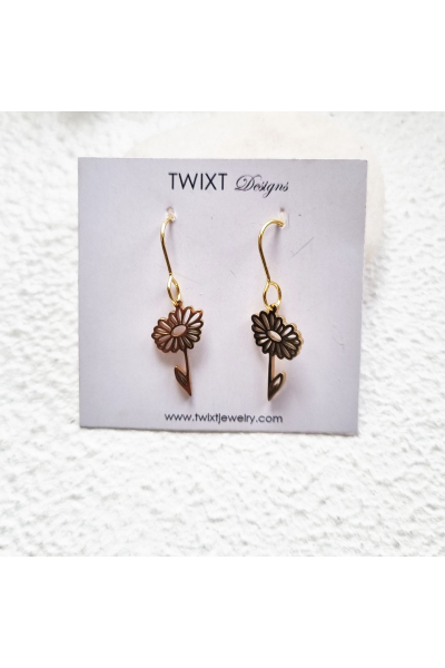 April Birth Flower - Daisy - Earrings Gold - PD440